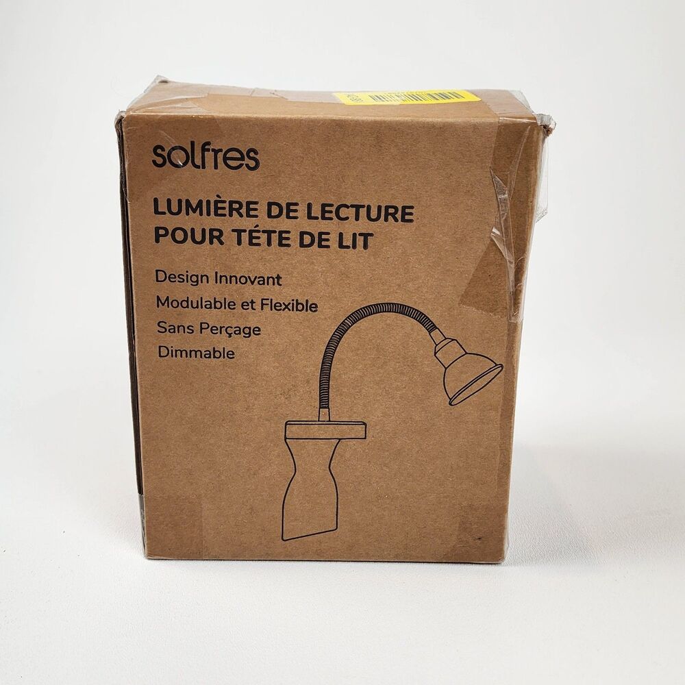 Solfres No Drill Headboard Reading Lamp Dimmable Gooseneck Bed Light